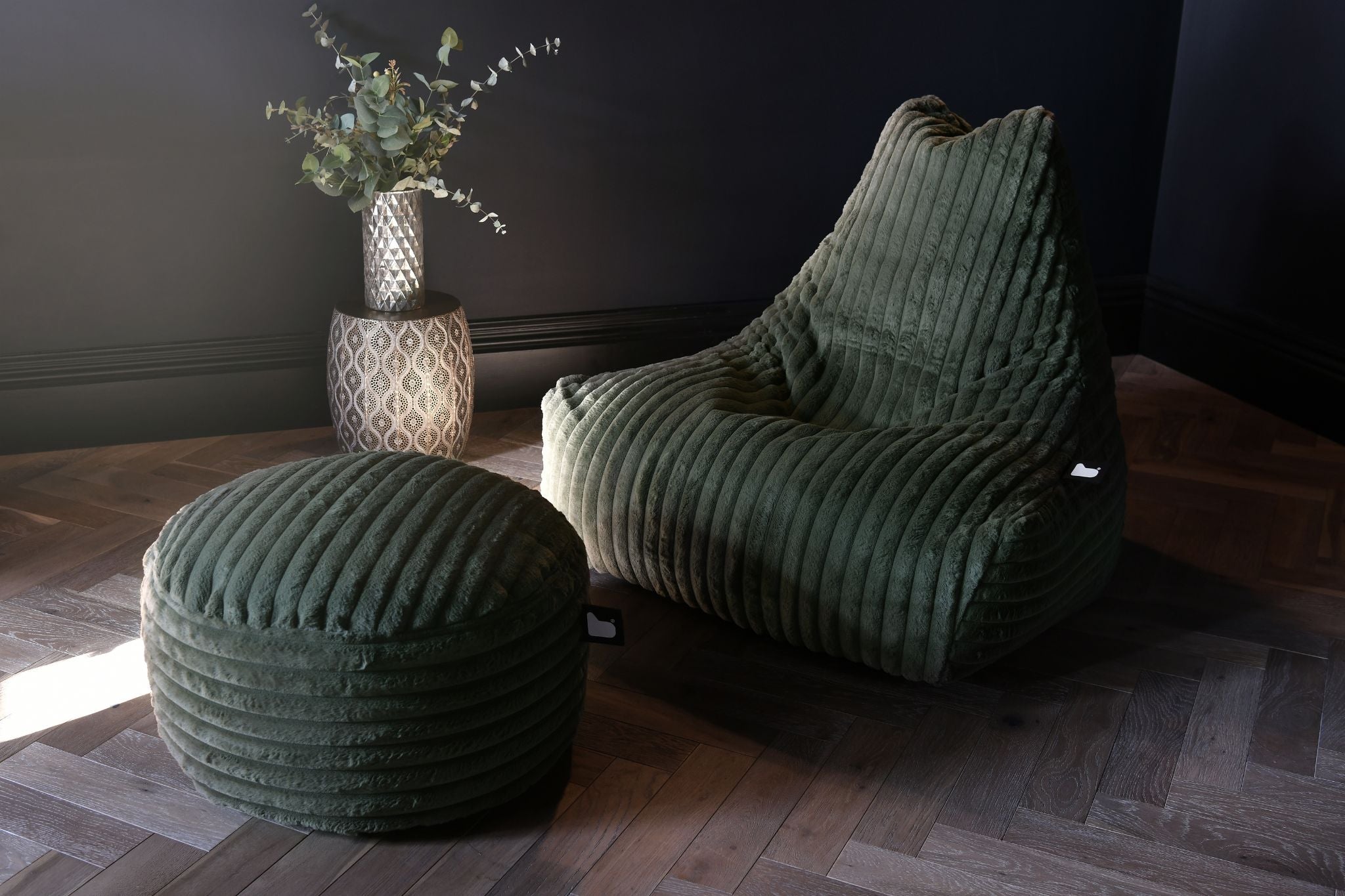 Extreme Lounging B-Pouffe Cord Fern Green